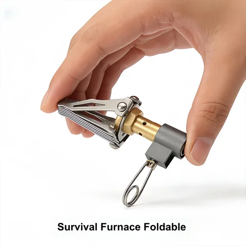 DHT Outdoor Gas Stove Mini Camping Gas Burner 45g Ultralight Titanium Picnic Hiking Cooking Stove Survival Furnace DHT-3000T