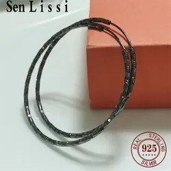 Senlissi-Fashion S925 Silver Earrings Women's Single Black Gold Sky Star Round Earrings Elegant Boutique Jewelry Gift Wholesale
