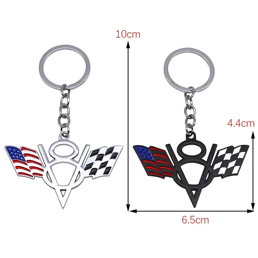 V8 Flag Car Styling Keyring Key Chain Pendant Buckle for Audi Jeep Mitsubishi Jaguar LEXUS MINI Abarth Volvo VW Fiat Nissan