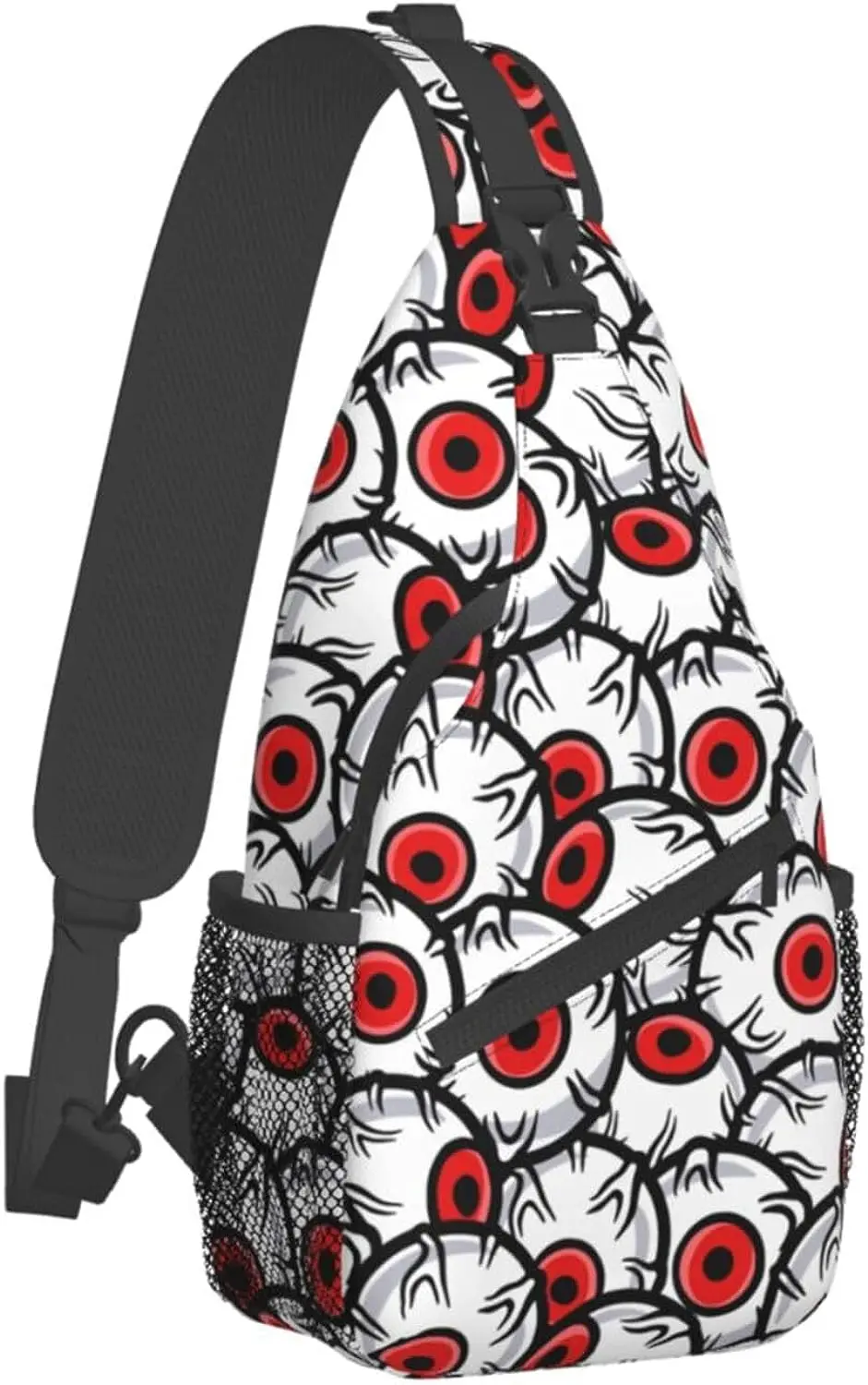 Sac à bandoulière réglable Horror Eyes Halloween pour hommes et femmes, sac à dos à bandoulière, sacs de jour décontractés, sac de poitrine, polyester