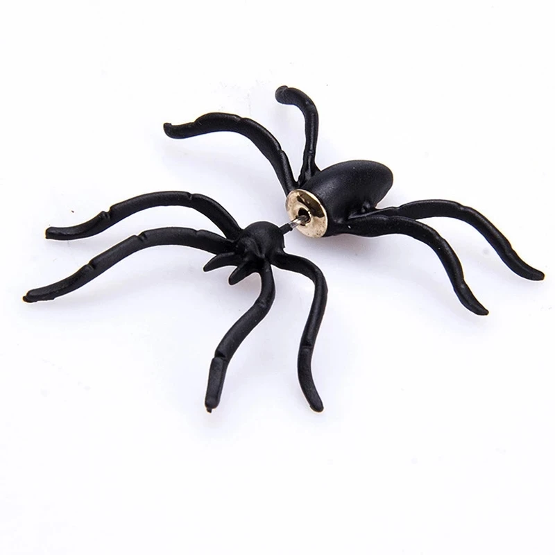 3D Creepy Black Spider Ear Stud Earrings Unique Punk Earrings For Women Halloween Gifts Ear Stud Earrings