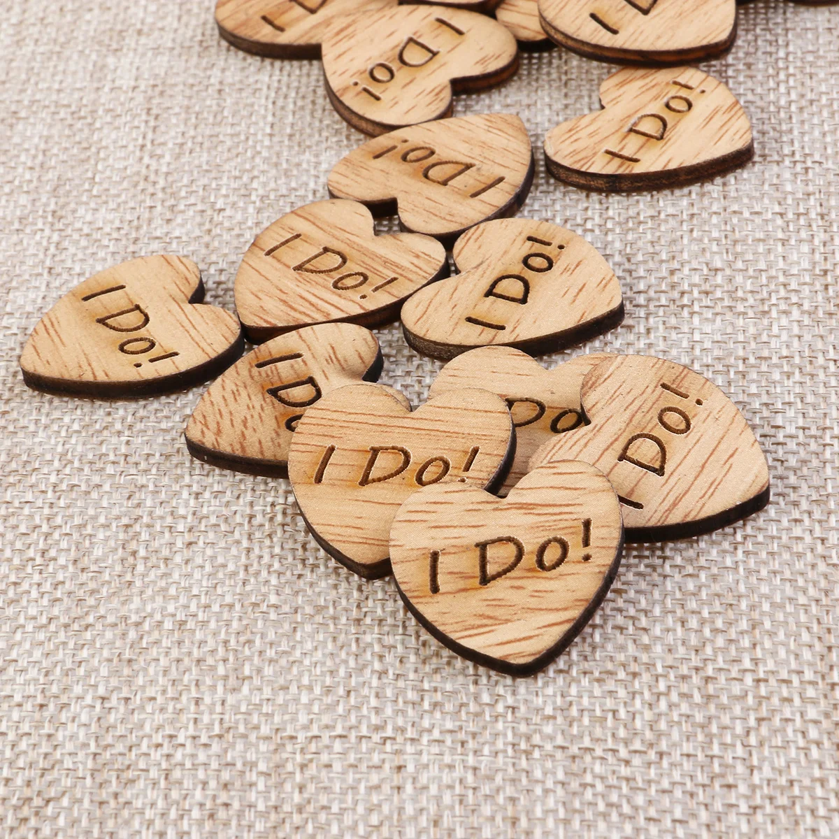 

50pcs Wooden Heart Embellishments Slightly Darkened Edges For Jewelry Making Crafting Wedding Diy Wood Slices I Do Hearts Log