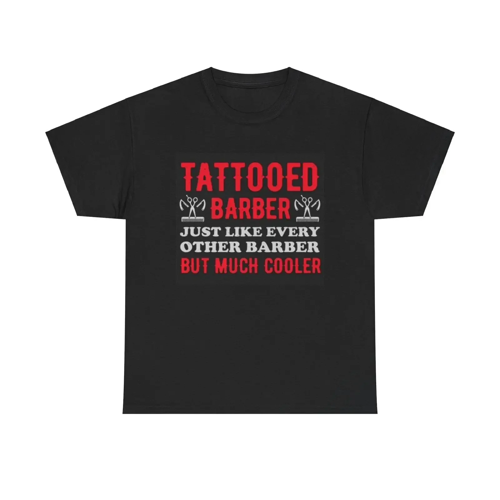 Tattood Barber T Shirt Funny Salon Hair Heavy Cotton vintage Washed Comfortable Slightly Stretched fashion homme Unisex