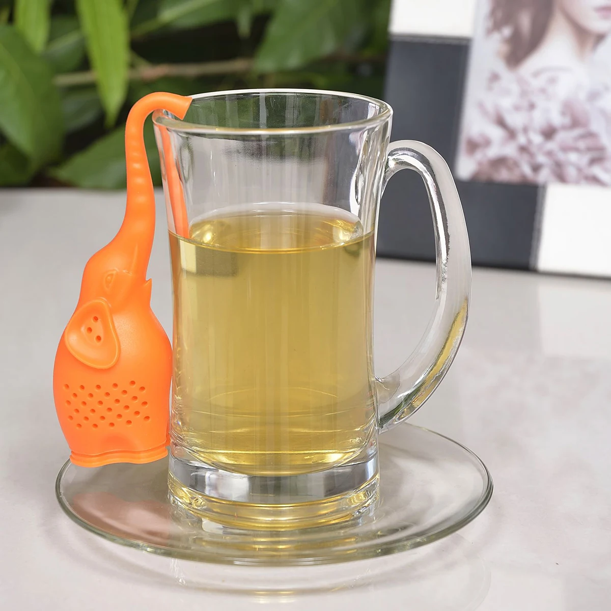 

Silicone Elephant Tea Infuser Filter Strainer Animal Bag Grade High Temp Resistance Chic Detailed Crafts