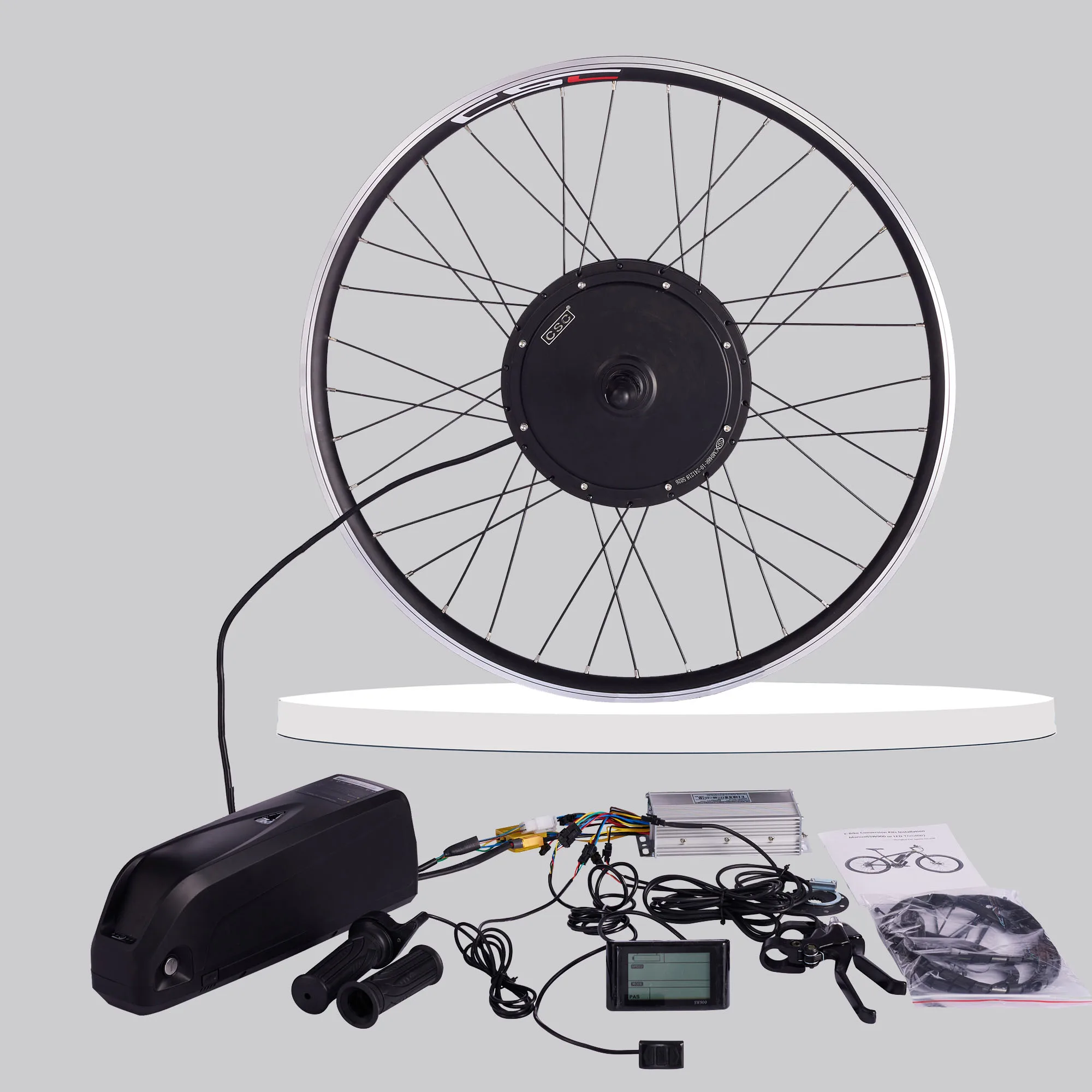 CSC 48V 1000W 1500W Front Rear Wheel 26'' 27.5'' 29'' Electric Bike  Conversion Kit Ebike Motor Kit 48V 18A 25A Lithium Battery