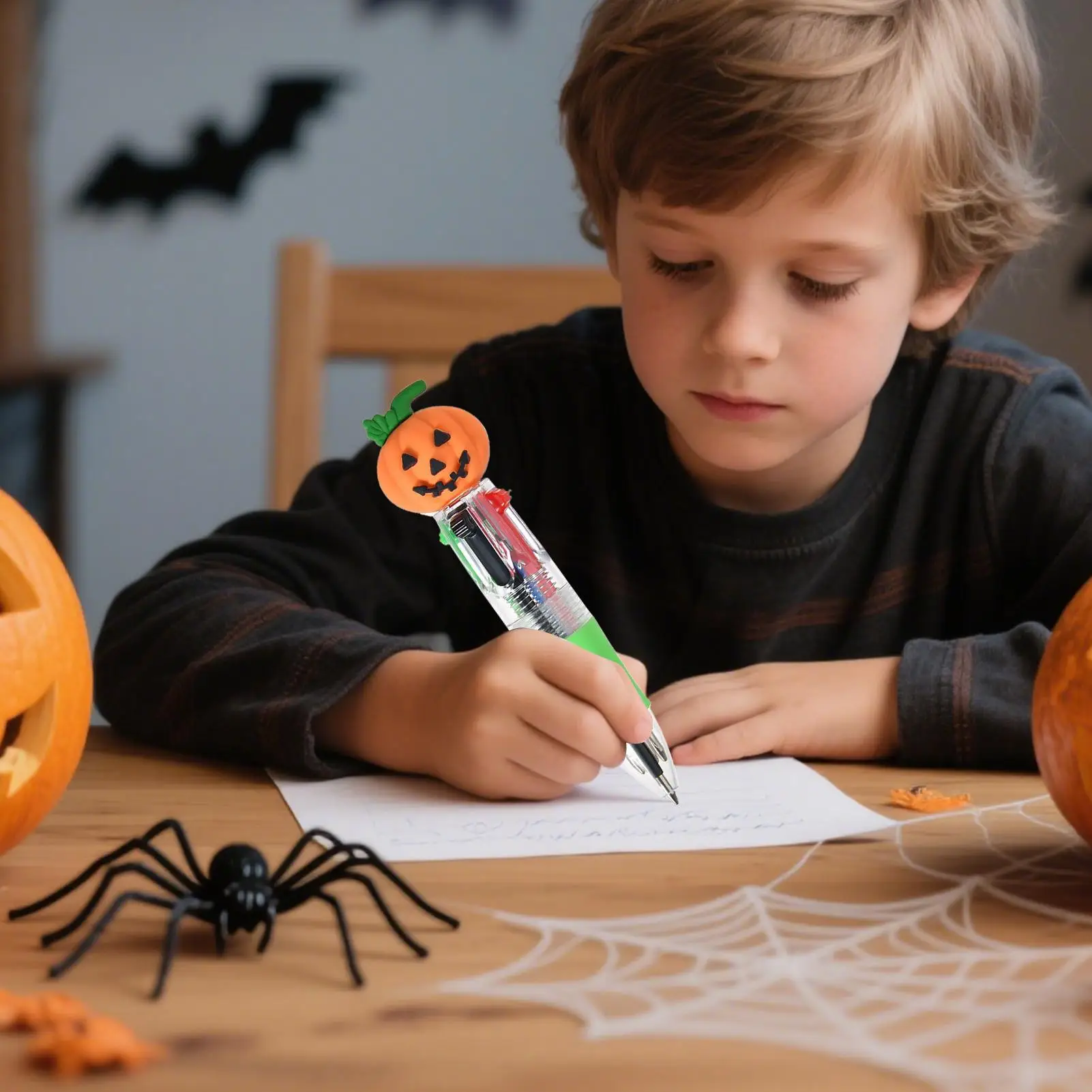 أقلام الهالوين متعددة الألوان قابلة للسحب متعددة الألوان قلم حبر جاف لطيف كتابة سلسة أدوات مكتبية متنوعة لـ