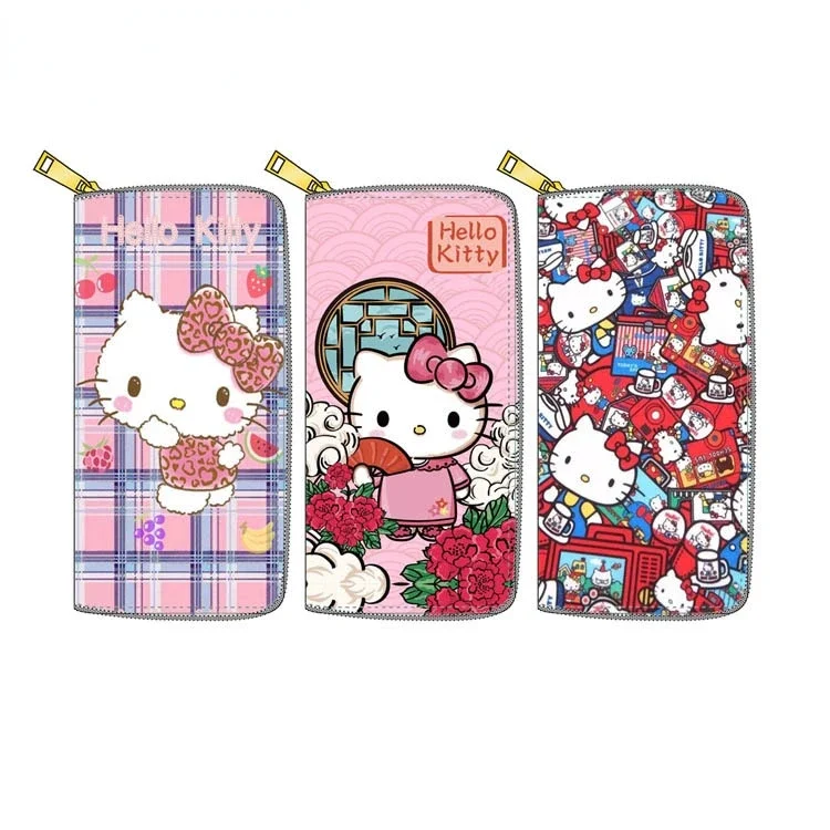 Sanrio New women's Wallet Hello Kitty My Melody Cartoon portamonete lungo multifunzione ad alta capacità ragazze Anime pochette regali