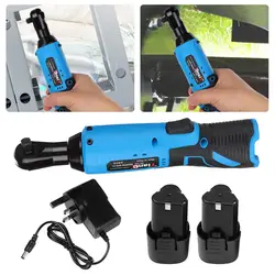 Cordless Right Angle Ratchet Wrench 3/8'' 90° Electric Power Tool 60Nm +2battery Stage Truss LED Light Drill Cordless Portable