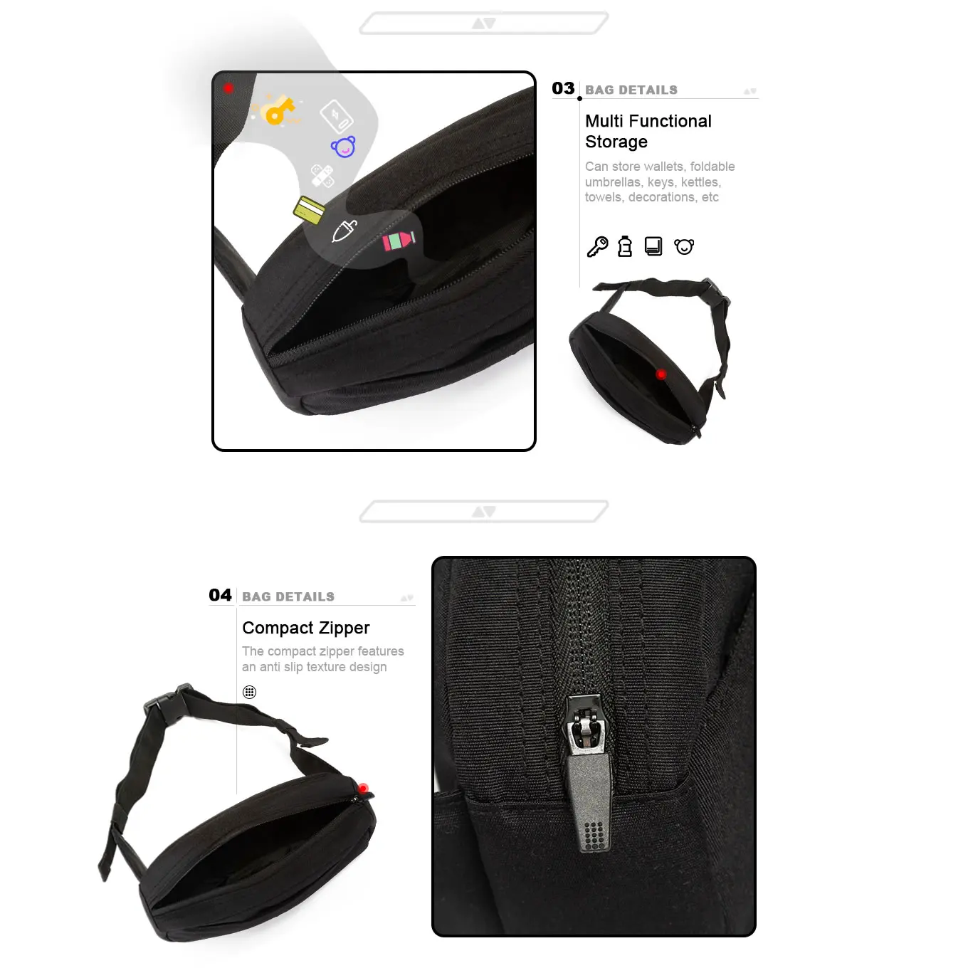 Baasploa Men Women Waterproof Anti-theft Running Cycling Belt Bag Multi-functional Ultra-thin Travel Waist Bag Fanny Pack Bumbag