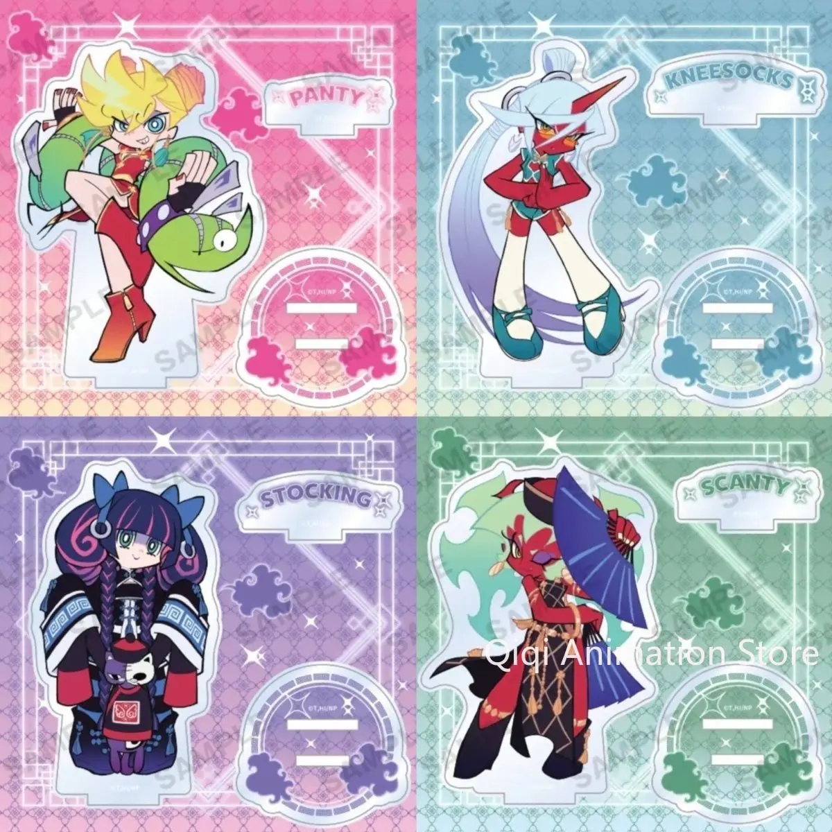 

Panty & Stocking with Garterbelt Anime Figures Cute Acrylic Stands ‌Model Plate Holder Desktop Decoration Birthday Props