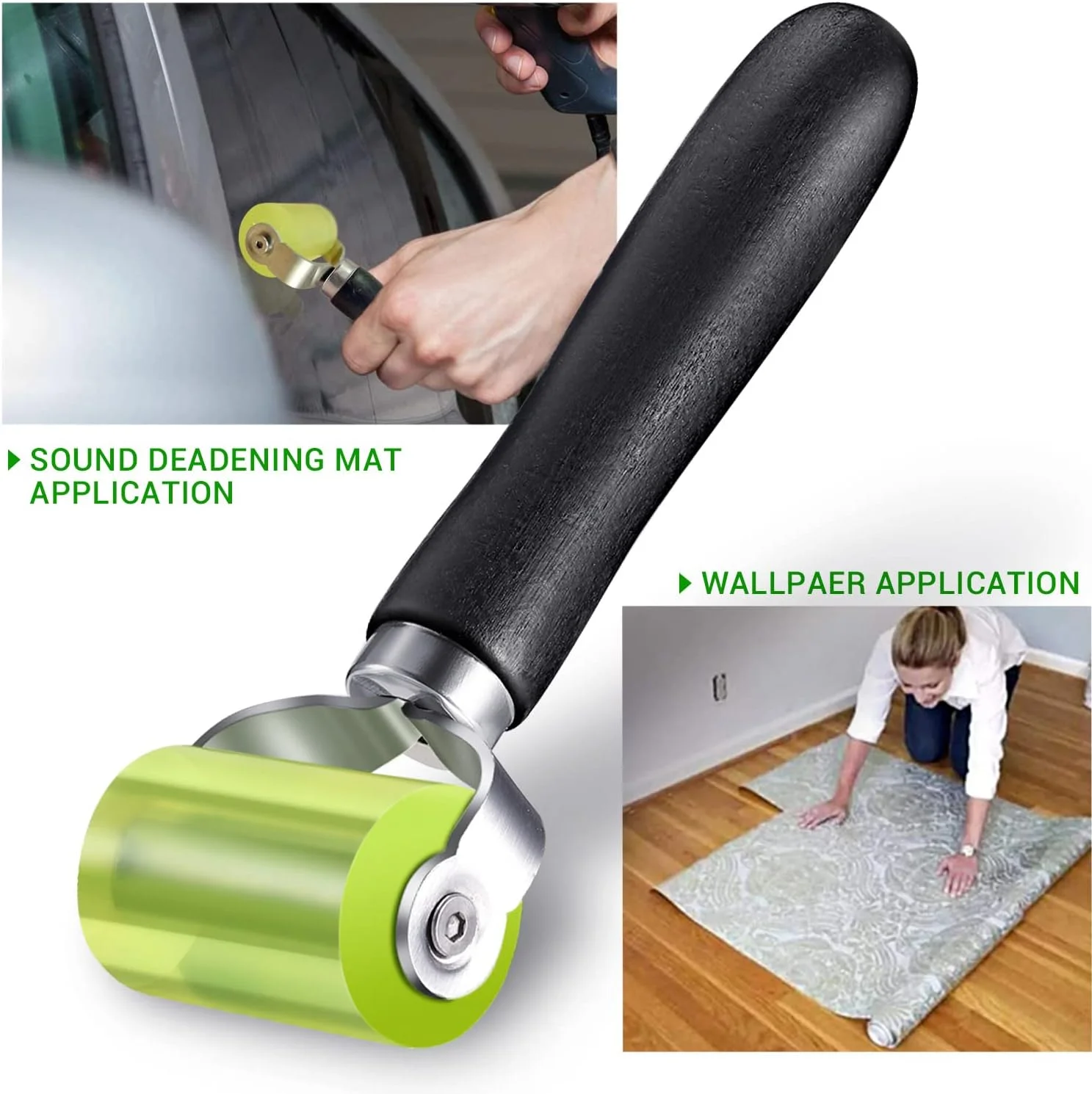 Car Audio Soundproofing Roller, 2 Sizes of Car Soundproofing Seam Rollers, Rubber Car Noise Insulation Roller, for Automatic Soundproofing Applications and Wallpaper