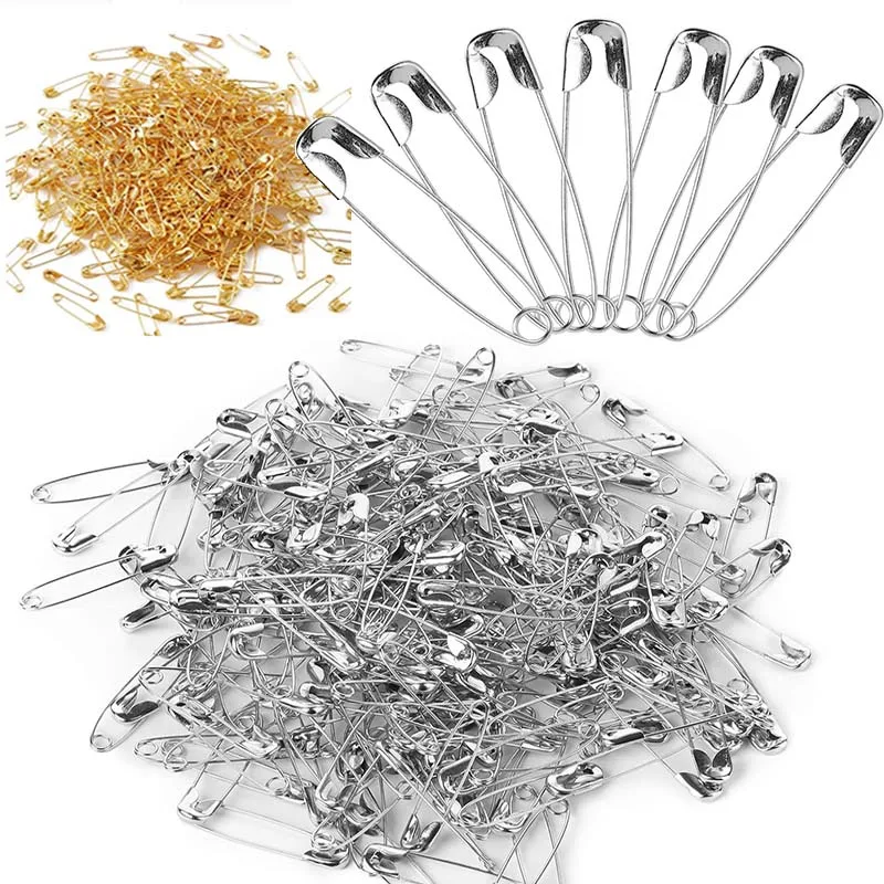 100/50Pcs Safety Pins 19/22/27/32/38/45/55mm Rust Resistant Nickel Plated Steel Safety Pins For Fabric Craft Garment Hang Tag