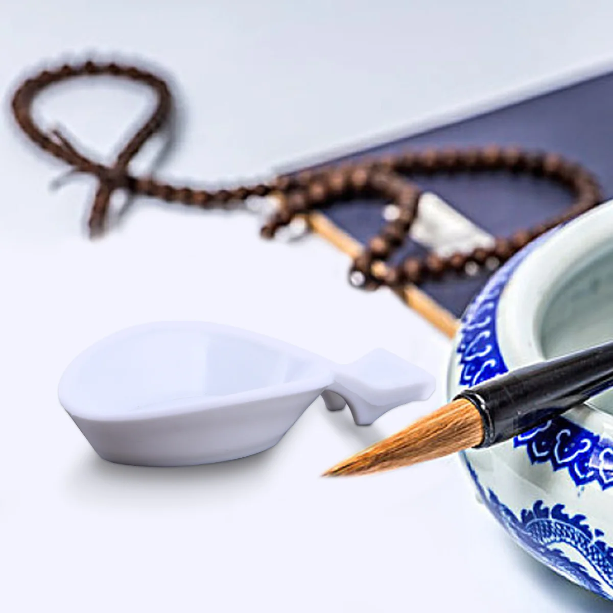 

10Pcs Ink Plate Calligraphy Brush Holder Multi-Purpose Pen Tray Palette for Watercolor Calligraphy Painting Chinese Art Supply