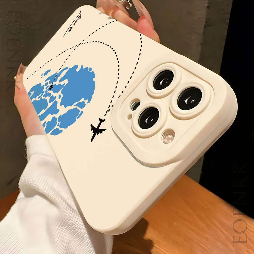 Premium Airplane Pattern Love Phone Case For Xiaomi Redmi Note 7 8 9 10 11 Pro 9S Redmi 9A 9C 9T 8 10 K20 K30 K40 Pro Soft Cover