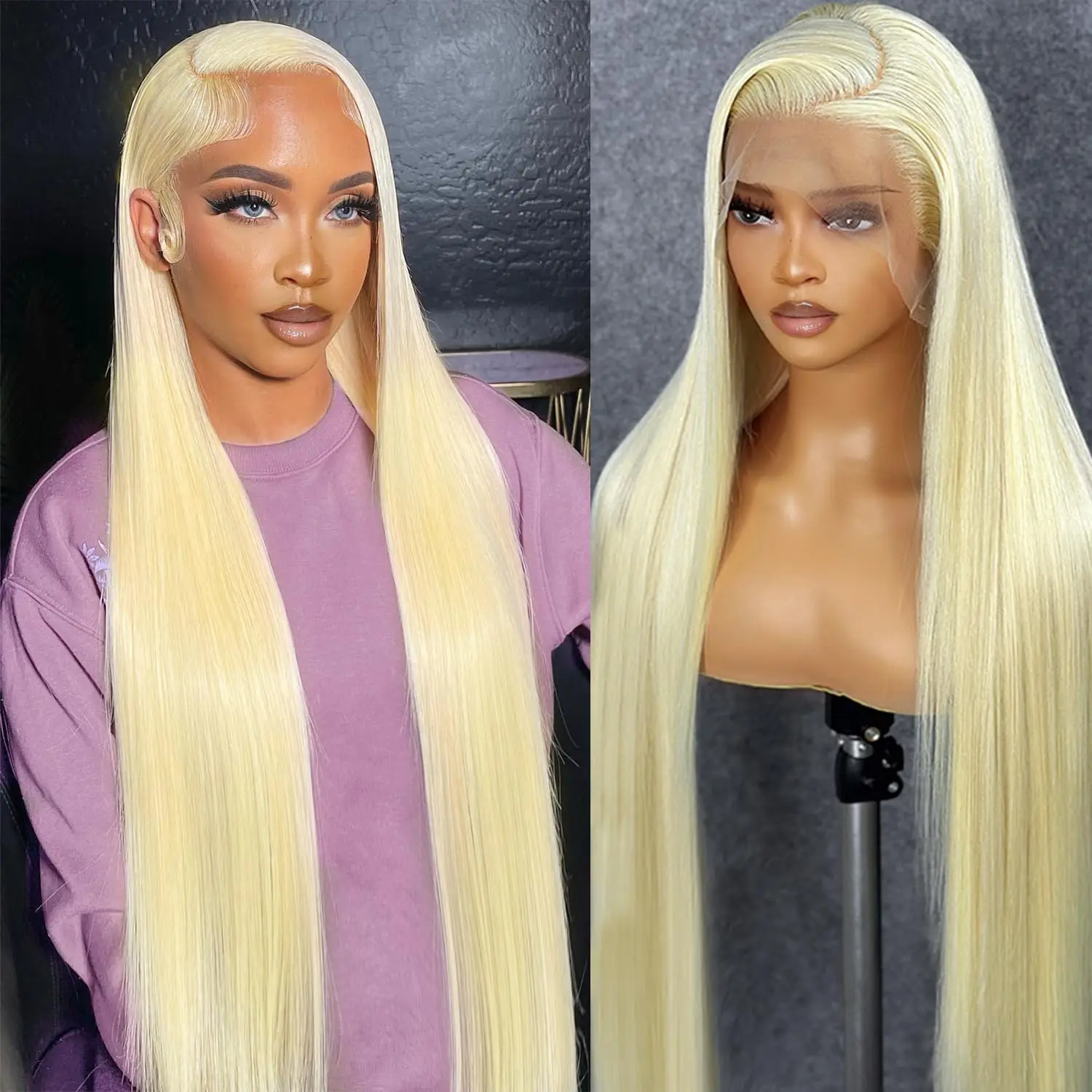 613 Honey Blonde Color 13x4 Lace Front Human Hair Wigs for Women Transparent Brazilian 13x6 Straight Frontal Wigs Human Hair