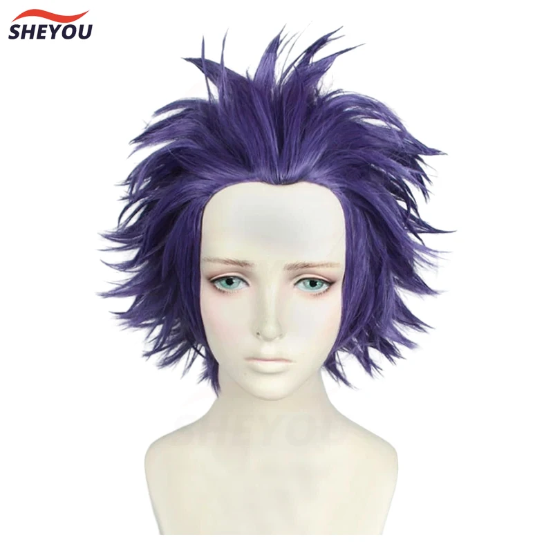 Shinsou Hitoshi Shinso Short Dark Purple Styled Heat Resistant Cosplay Costume Wig