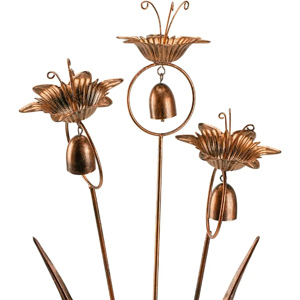 

Metal Calla Lilies Flowers with Bells for Outside Yard Art Bronze Wind Chime