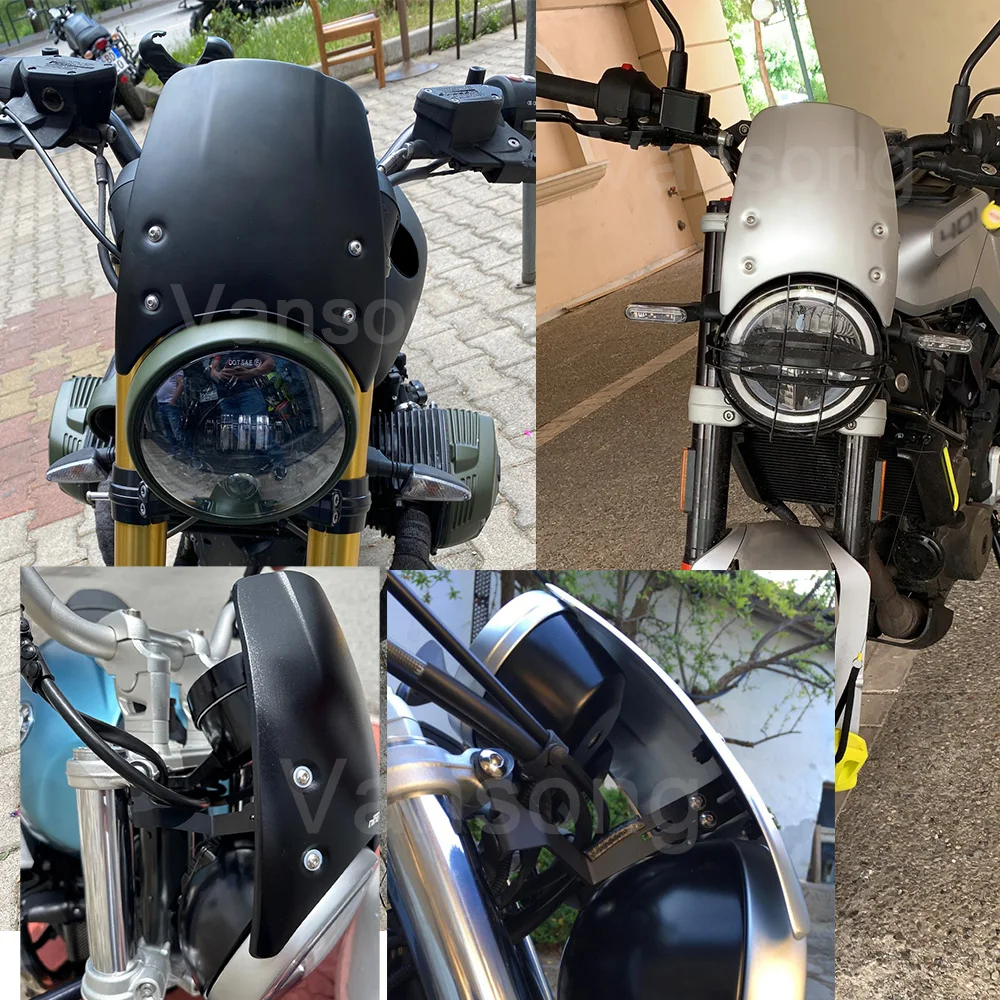 R9T R تسعة T الزجاج الأمامي لسيارات BMW RNINET تشويش إذاعي المتسابق الحضرية النقية 2014-2022 المصباح هدية منحرف شاشة الرياح #6