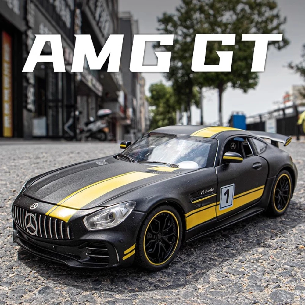 

1:24 Scale GTR Alloy Sports Car Model Toy Diecast Metal Rubber Tires Simulation Sound Light Miniature Models Kids Birthday Gifts