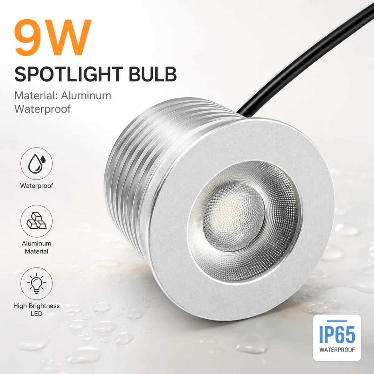 JOYINLED 9W Waterproof LED Bulb Lamp LED Module for Spotlight IP65 Dimmable Downlight Bulb with 3000K-6000K for Bathroom Hotel