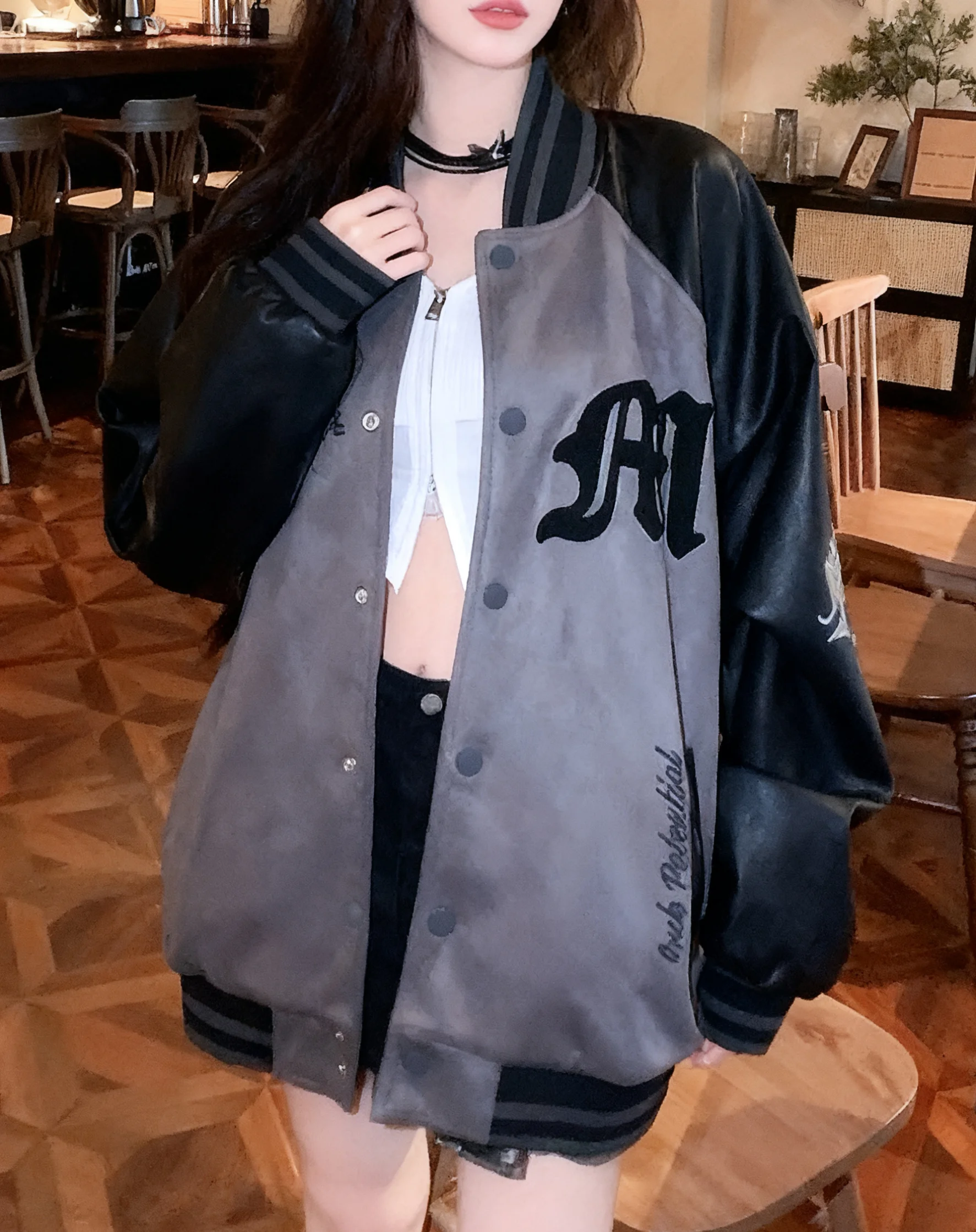 

Baseball Jackets Green Womens Spring Cotton-Padded Noctilucent Aesthetic Belts Knee-Length Zip-Up Glamour Lapel Porosity Outdoor
