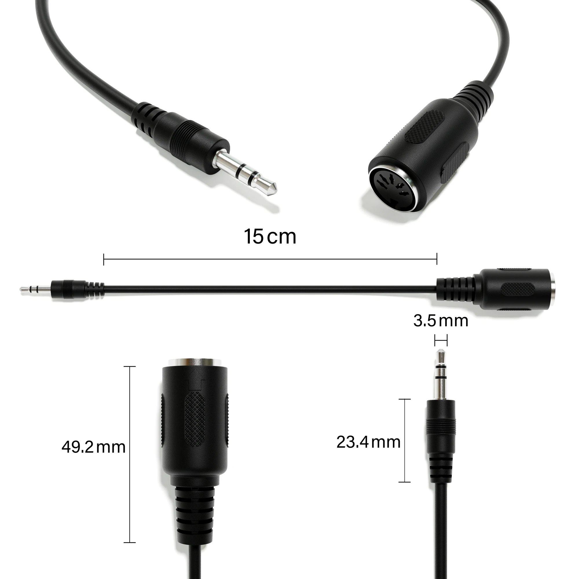 ExcelValley - Cable adaptador TRS DIN Sync Breakout para Arturia Beatstep Pro DrumBrute Keystep - TRS 3.5mm 1/8"