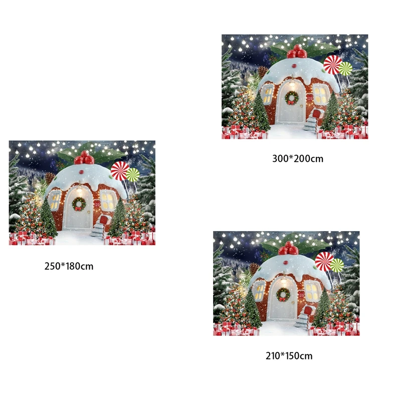 

210X150cm Christmas Background Cloth Christmas Snow House Multifunctional Convenient Photography Background Cloths Easy To Use