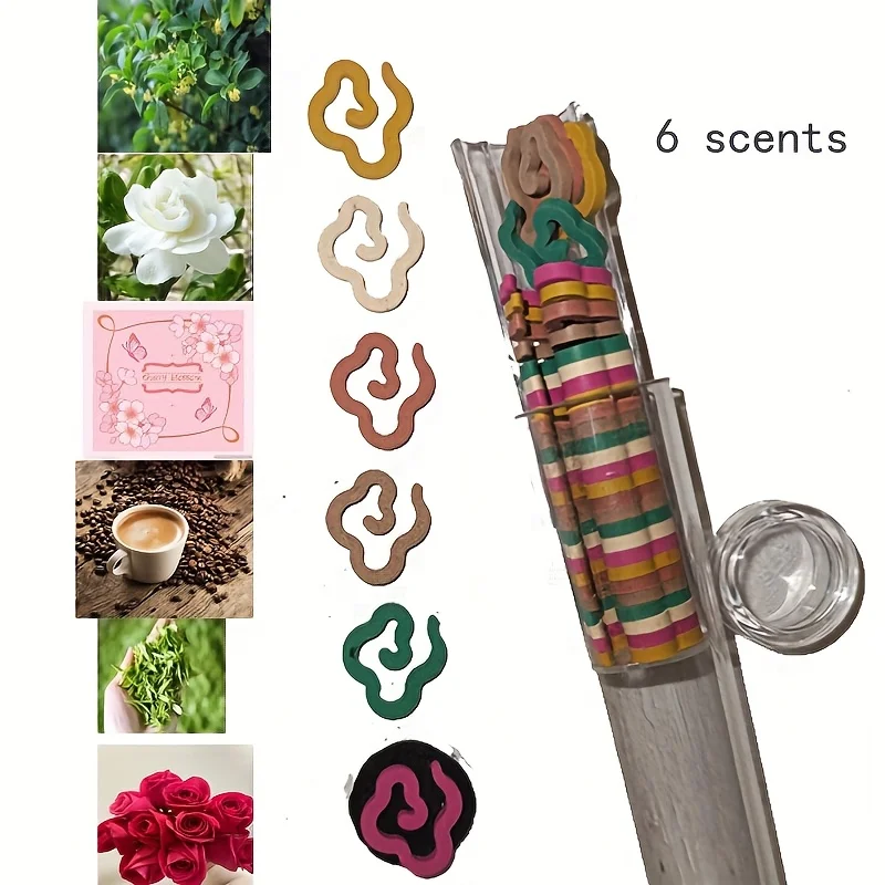 1 Bottle Contains 42 Pieces/2 Bottles Contain 84 Pieces, Colorful Auspicious Cloud-Shaped Incense, Rose, Lavender, Coffee, Osmanthus, Green Tea, Gardenia, Cherry Blossom, Pure Natural Sticky Powder Auspicious Cloud Small Coil Incense, Cloud-Shaped Incense