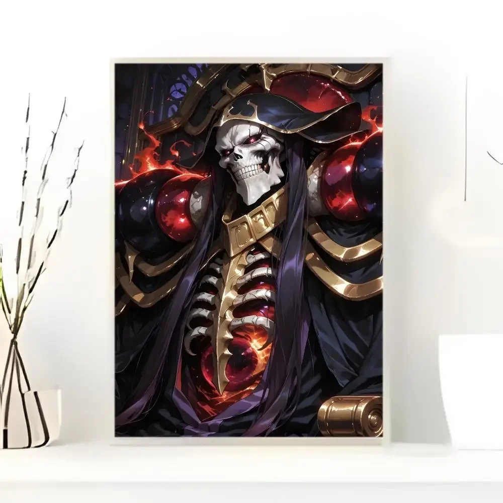 Fantasy Action Skull Mage O-OverlordS Poster Self-adhesive Art Waterproof Paper Sticker Coffee House Bar Room Wall Decor