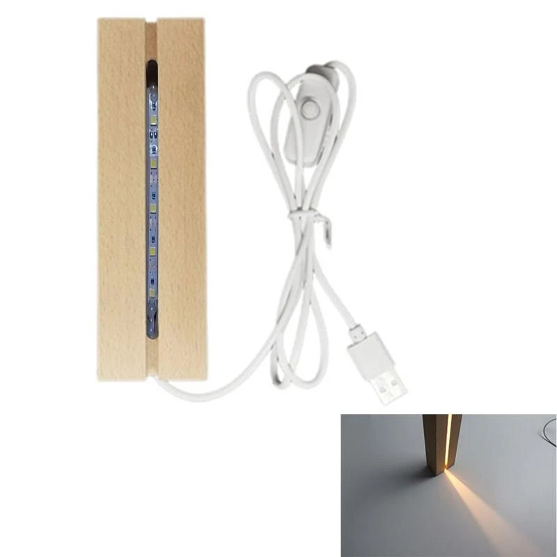 

JU06 Rectangle LED Light Display Base Stand Night Light Base Light Display Base Pedestal for Resin Art Multicolor Light