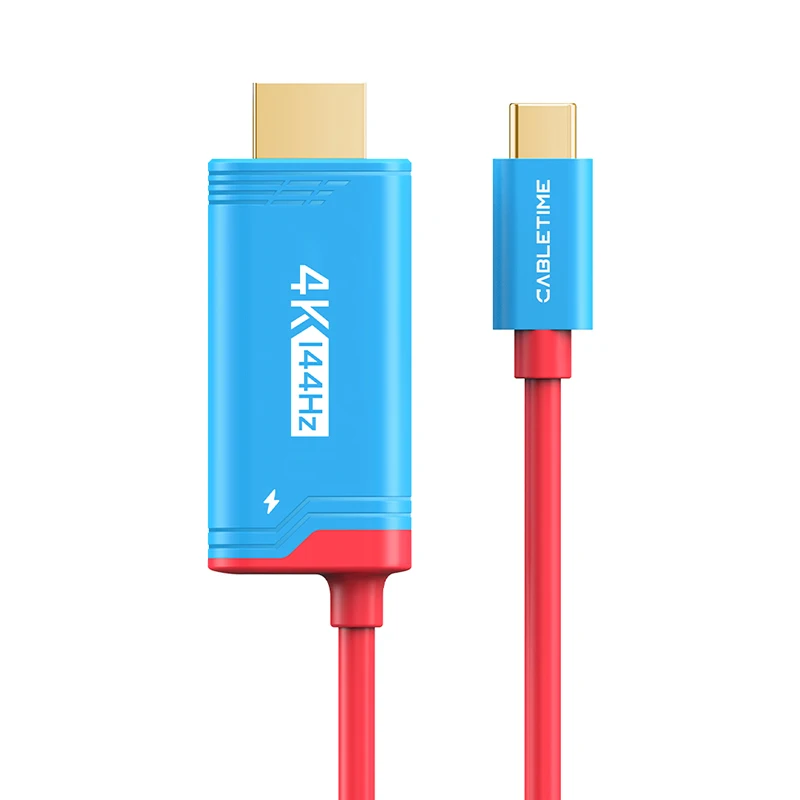 Adapter CABLETIME 4K144Hz USB-C na HDMI z PD 100W, kabel USB-C na HDMI, idealny do Switch 2/1 OLED, PS4/5, Nintendo — 2