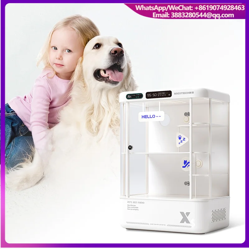 MICITECH Reusable Eco-Friendly Pet Cage Carrier Thermostatic Warm Air System For Clinic Hospital Use Rabbit Cat Dog Kennel