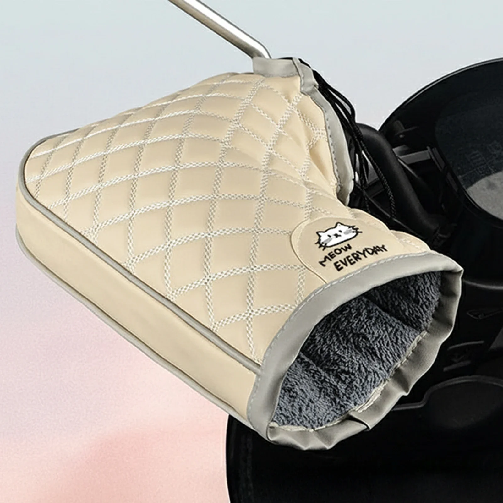 

Winter Fleece Motorcycle Handlebar Covers Windproof Waterproof Warmer Hand Protector for E-Bike Scooter 1 Pair