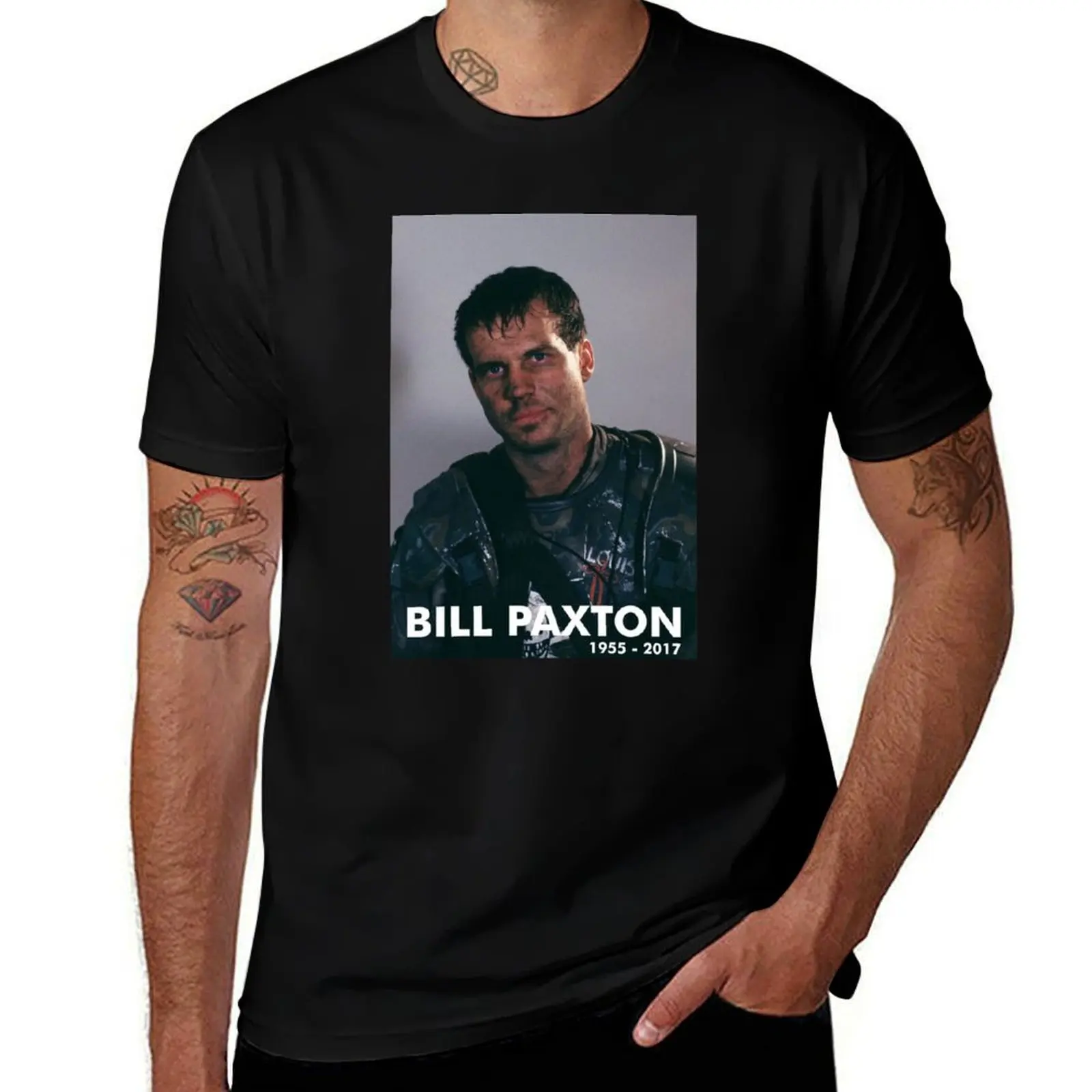 Bill Paxton as Private Hudson T-Shirt Work Basic Short Sleeve Top T-Shirt