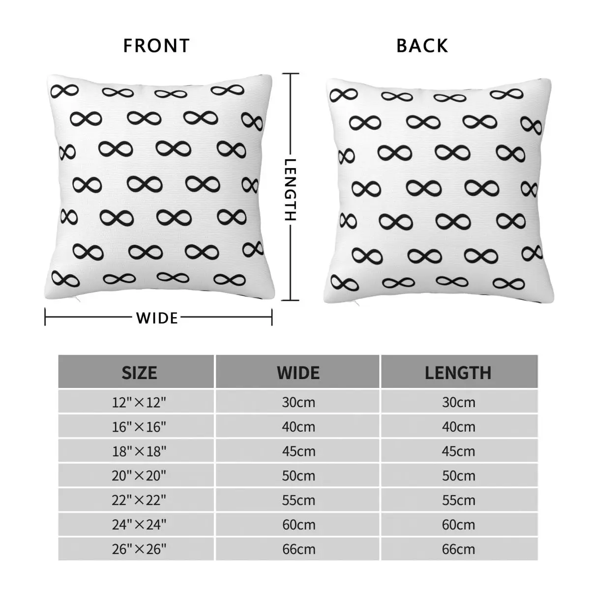 Infinity Symbol Square Pillowcase Polyester Linen Velvet Pattern Zip Decor Throw Pillow Case Home Cushion Cover