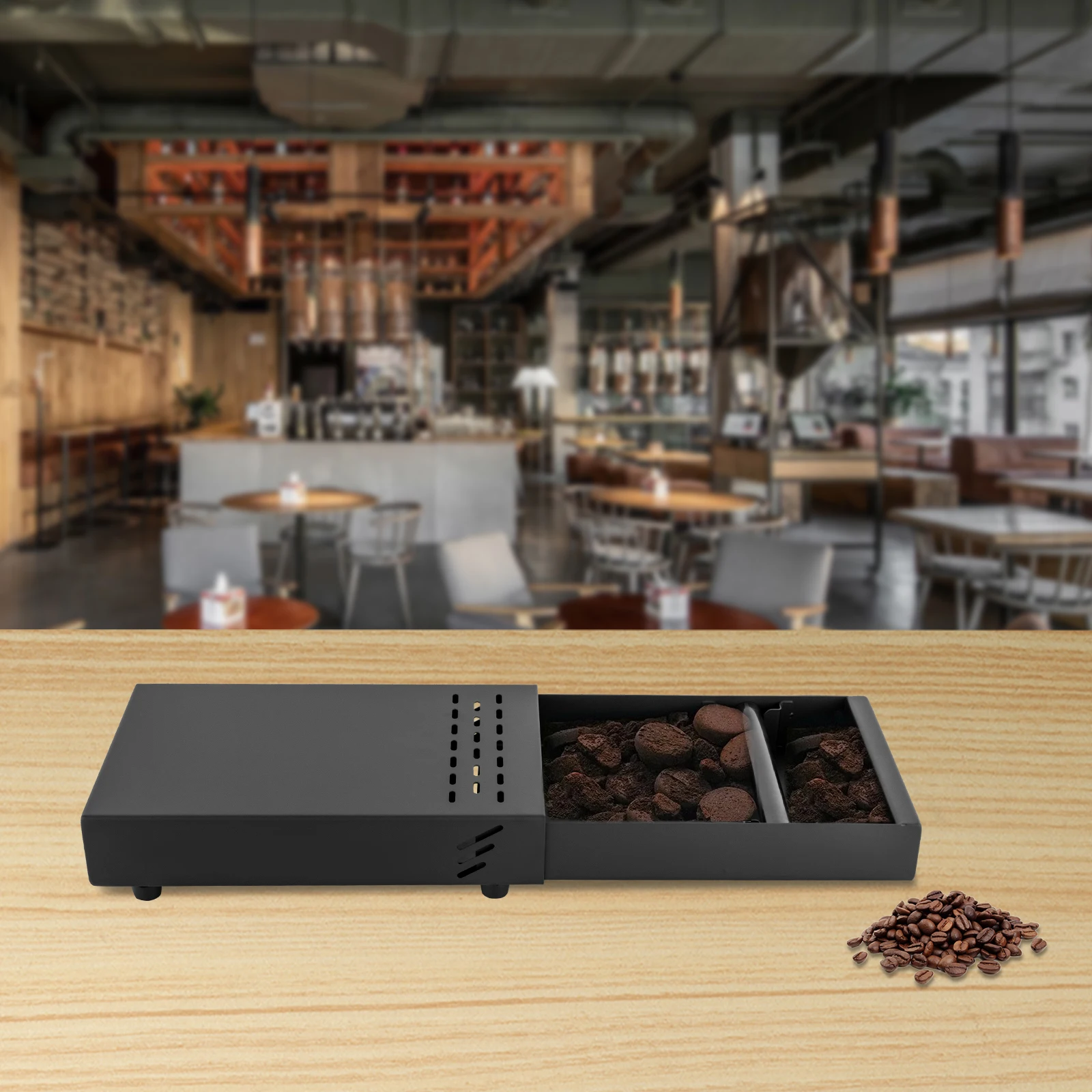 Edelstahl-Kaffeesatzbehälter, Schubladen-Kaffeesatz für den privaten und gewerblichen Gebrauch, für Kaffeelegeisterte – Detail 4