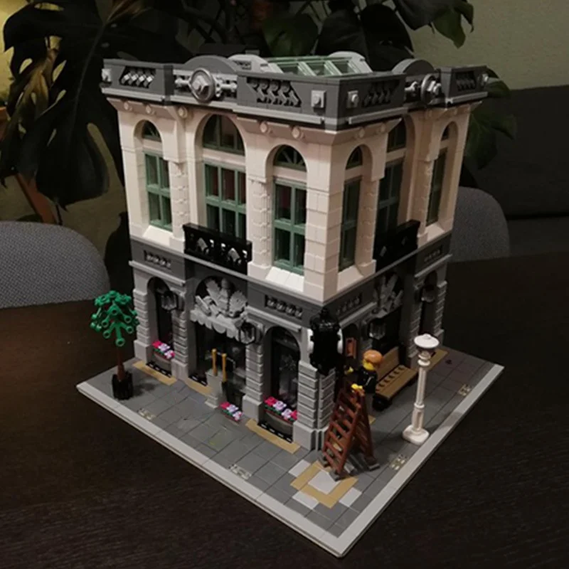 4446 pz MOC La Grande Banca Dei Mattoni Modulare Costruzione di Modello Regali Di Natale blocchi giocattoli Assemblare Idea FAI DA TE Educazione Per Bambini Compleanno