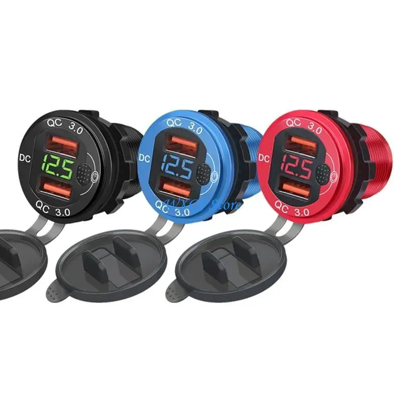 

37JE Dual USB Car LED Display 12-24V Fast Adapter with Voltmeter