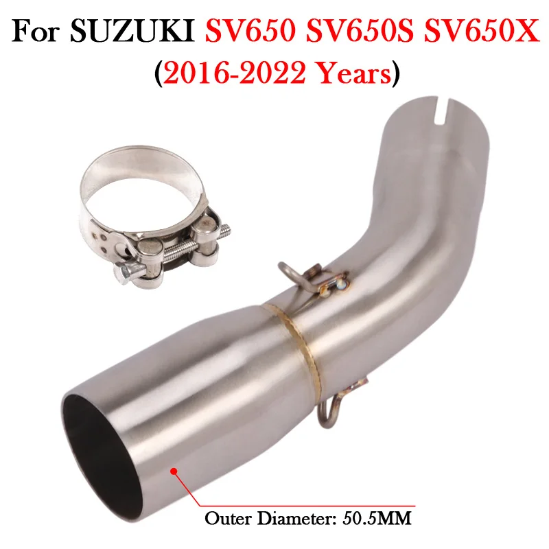 Slip On For SUZUKI SV650 SV650X SV650S 2003 - 2020 2021 2022 Motorcycle 51MM Exhaust Modify Escape Moto Muffler Middle Link Pipe