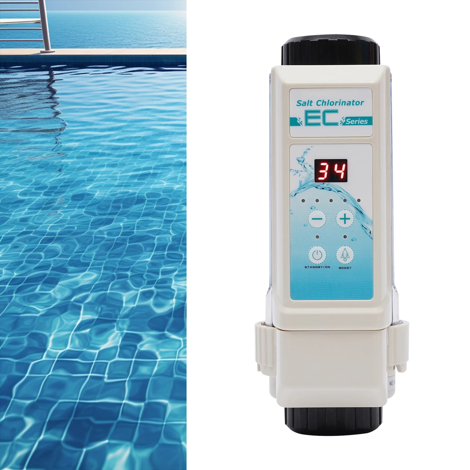 20g/H Salt Water Pool Chlorinator System, Salt Chlorine Generator with Salinity Display,  EC20 Salt Cell for 25000 Gallon Pools