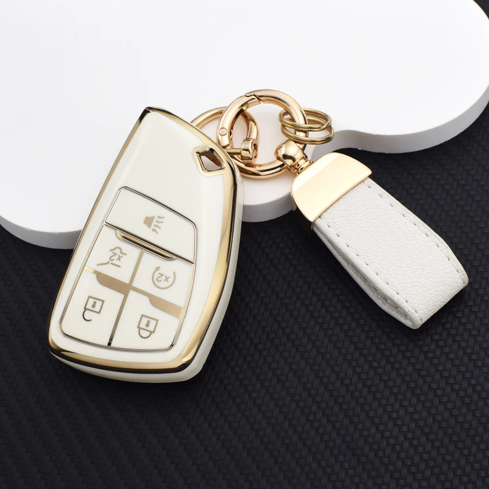 Cover portachiavi per auto in TPU a 5/6 pulsanti per Buick Envision Chevy Silverado GMC – Custodia protettiva per chiavi per auto e accessorio portachiavi a catena