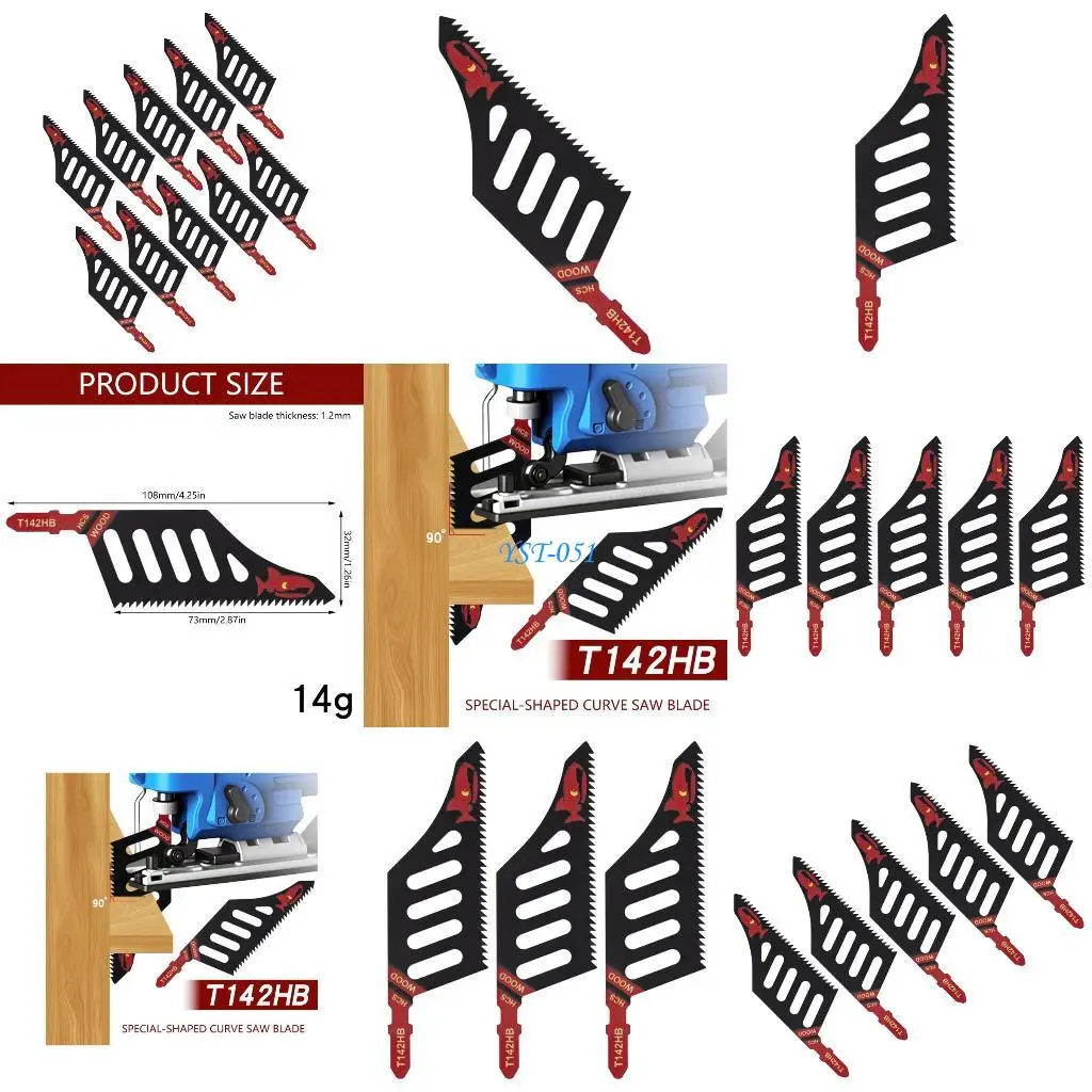 

E15A 1/3/5/10 шт., пильное полотно, сверхмощный Т-образный хвостовик, резка заподлицо, сменные грубые зубья, резка дерева, в