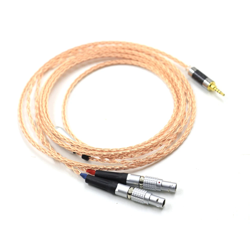 ไฮไฟ 7N เดี่ยวคริสตัลทองแดงบริสุทธิ์หูฟังอัพเกรดสายเคเบิลสําหรับโฟกัส Utopia ELEAR ชุดหูฟัง