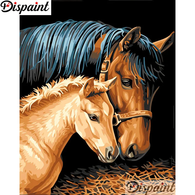 

Dispaint Full Square/Round Drill 5D DIY Diamond Painting "Animal horse" Embroidery Cross Stitch 3D Home Decor A10888