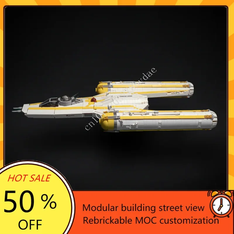 Puzzles personnalisés Y-Wing Starfighter-Minifig, modèle d'échelle, avion assemblé, technologie éducative, jouet créatif pour enfants, cadeau