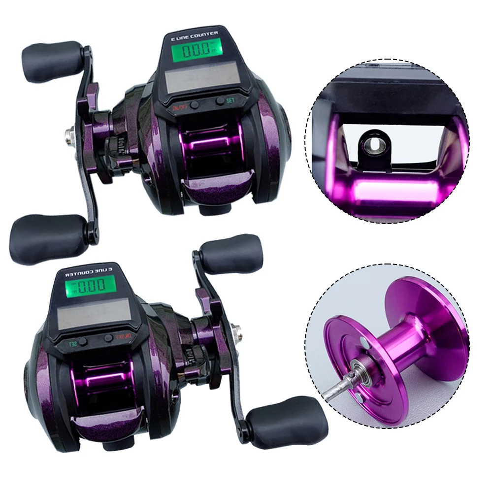 Digital Fishing Baitcasting Reel Rechargeable Backlighting Display Bite Alarm Counting Left And Right Hand Fishing Tackles