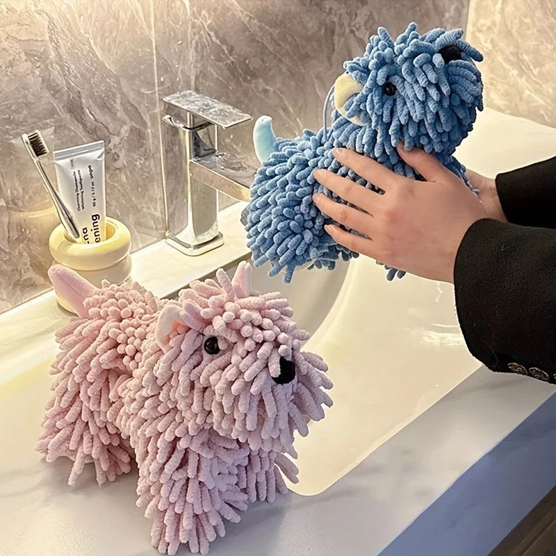 Cute Puppy Shaped Hand Towel Is An Ideal Choice for Wall Mounted Kitchen and Bathroom Use, Bathroom Towel