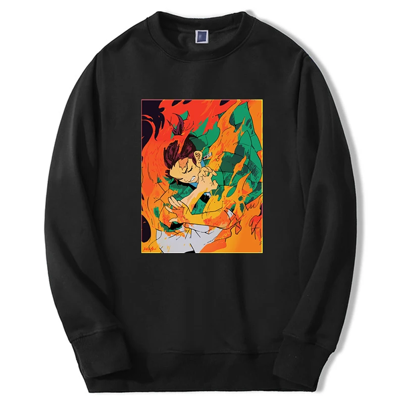 

Demon Slayer Anime Hoodies Men Women Tanjirou Hot Anime Graphic Sweatshirt Long Sleeve Casual Fleece Moletom Harajuku Hoody