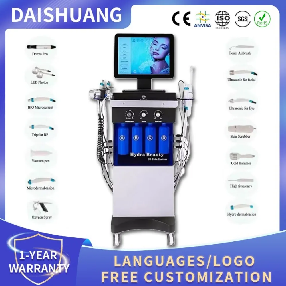 

The New 14 In 1 Beauty Oxygen Machine Skin Dermabrasion Microdermabrasion Skin Care Machine Water Peeling Machin