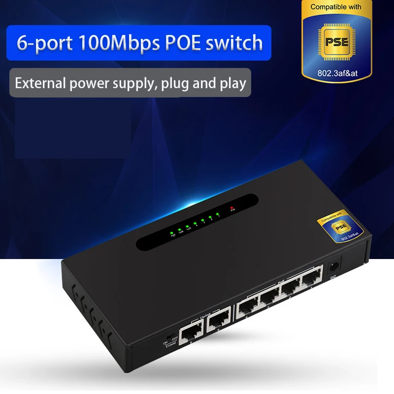 Sharing switch 100Mbps POE switch Ethernet RJ45 hub switch Plug and Play RJ-45 LAN Adapter Game Loading Adapter dock station